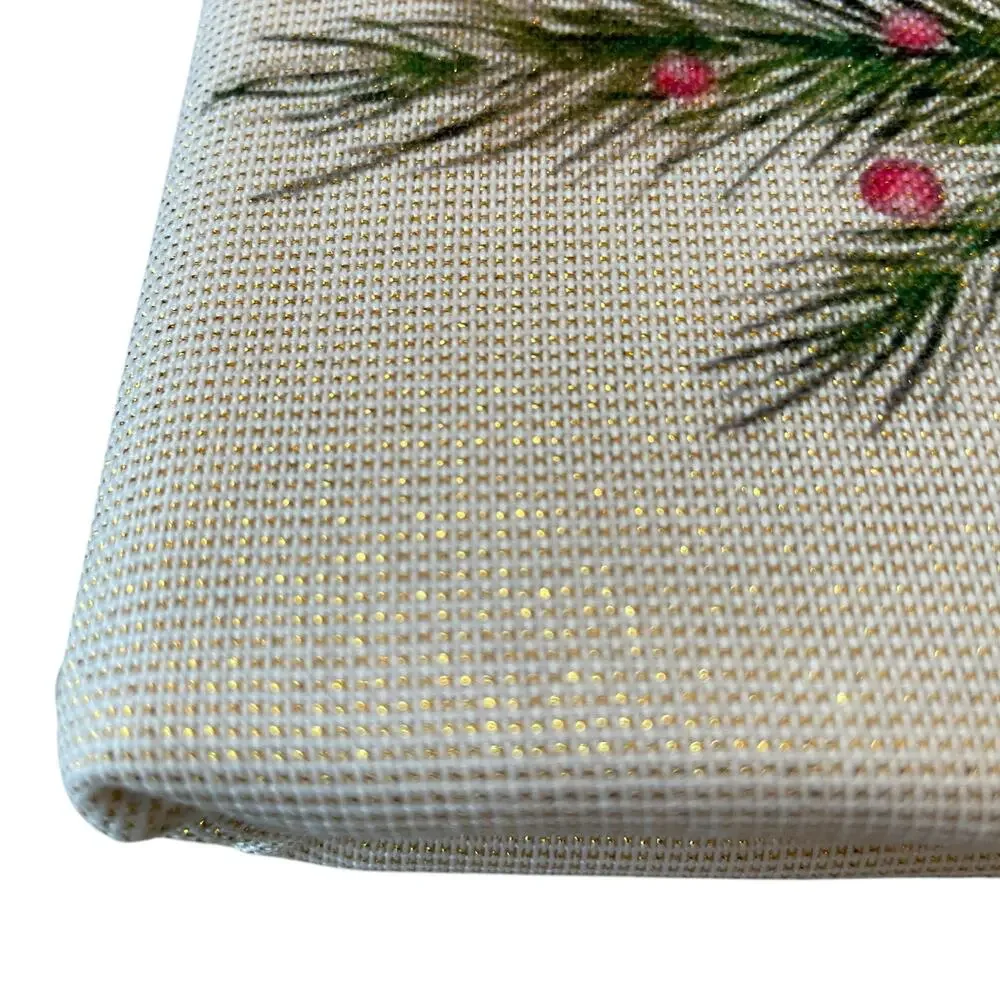 Max Studio Christmas Red Bows & Holly Holiday Tablecloth Oblong 60x120 New